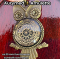 Amulett – Krafttier Eule – Dodecagram – goldlegiert / nachtschwarz – Produktansicht 1