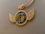 Amulett – glamour – Lakhovsky MWO – 25 mm / goldlegiert / Fassung altrose Farbe Engelsflügel – Produktansicht 1