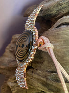 Amulett – glamour – Lakhovsky MWO – 25 mm / goldlegiert / Fassung altrose Farbe Engelsflügel – Produktansicht 1
