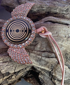 Amulett – glamour – Lakhovsky MWO – 25 mm / goldlegiert / Fassung altrose Farbe Engelsflügel – Produktansicht 1