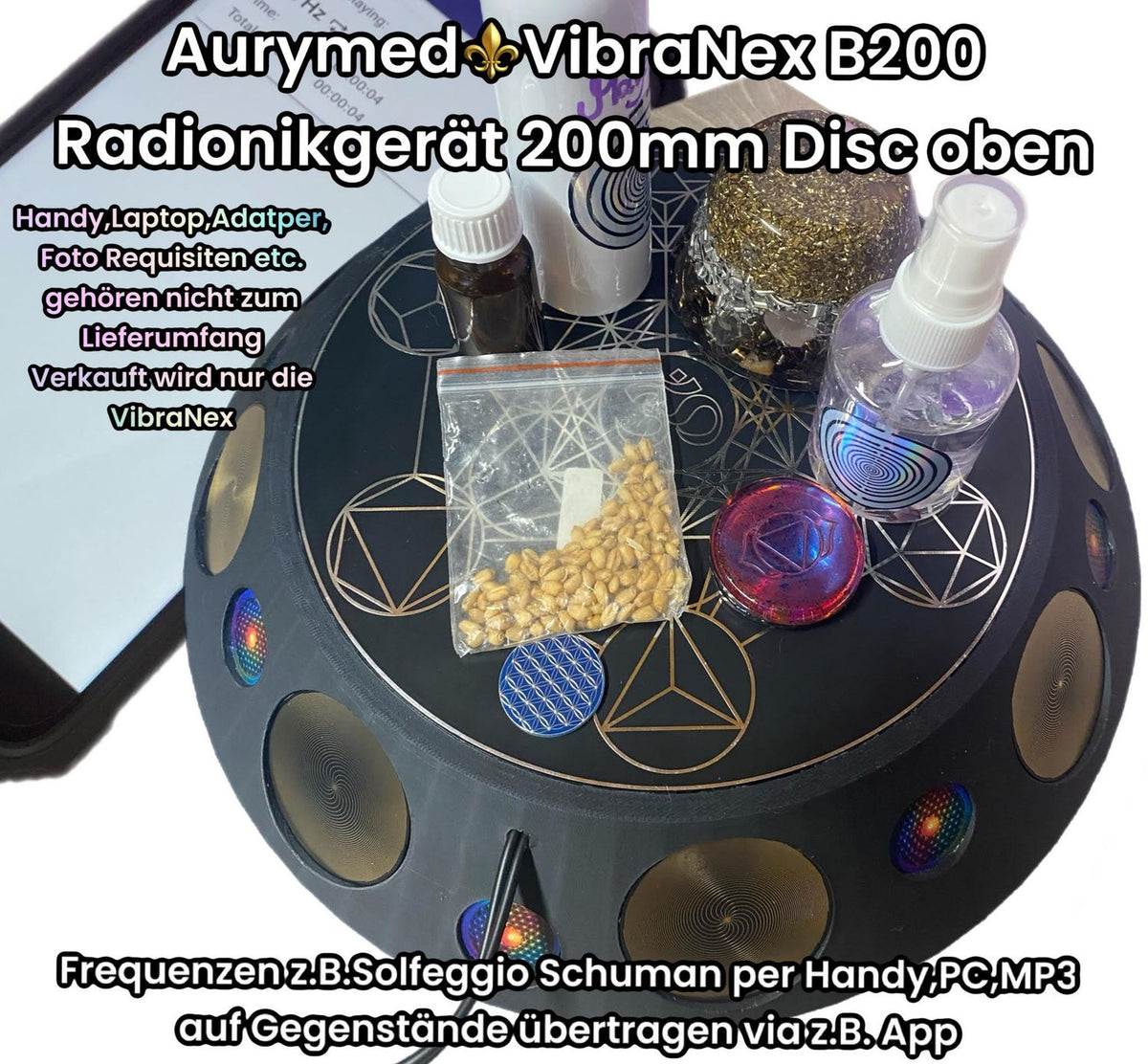 200 mm VibraNex UFO – 1-farbig, Oberflächenplatte zinnlegiert – Produktansicht 1