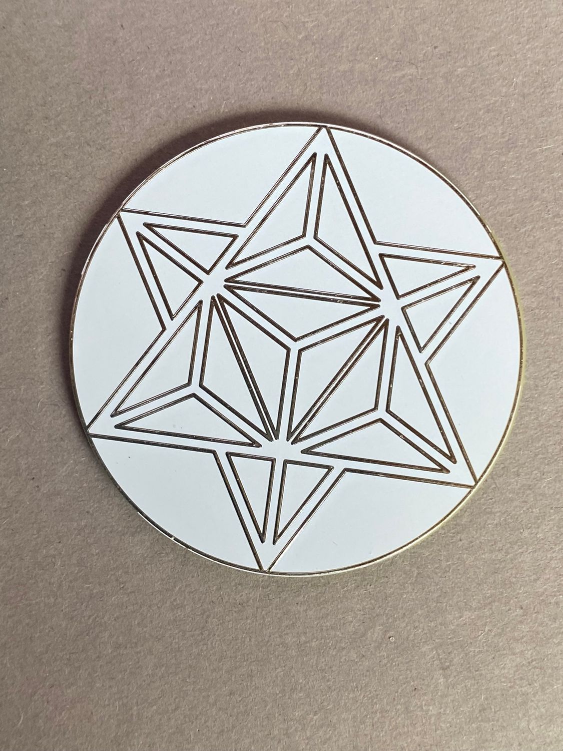50 mm Disc – Lakhovsky MWO + Merkaba – zinnlegiert / weiß – Produktansicht 1