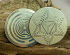 50 mm Disc – Lakhovsky MWO + Merkaba – zinnlegiert / weiß – Produktansicht 1