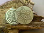 50 mm Disc – Lakhovsky MWO + Merkaba – zinnlegiert / weiß – Produktansicht 1