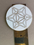 50 mm Disc – Lakhovsky MWO + Merkaba – zinnlegiert / weiß – Produktansicht 1