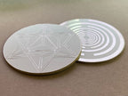 50 mm Disc – Lakhovsky MWO + Merkaba – zinnlegiert / weiß – Produktansicht 1