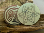 50 mm Disc – Lakhovsky MWO + Merkaba – zinnlegiert / weiß – Produktansicht 1