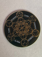 50 mm Disc – Metatron + Blume des Lebens – goldlegiert / schwarz – Produktansicht 1