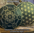 50 mm Disc – Metatron + Blume des Lebens – goldlegiert / schwarz – Produktansicht 1
