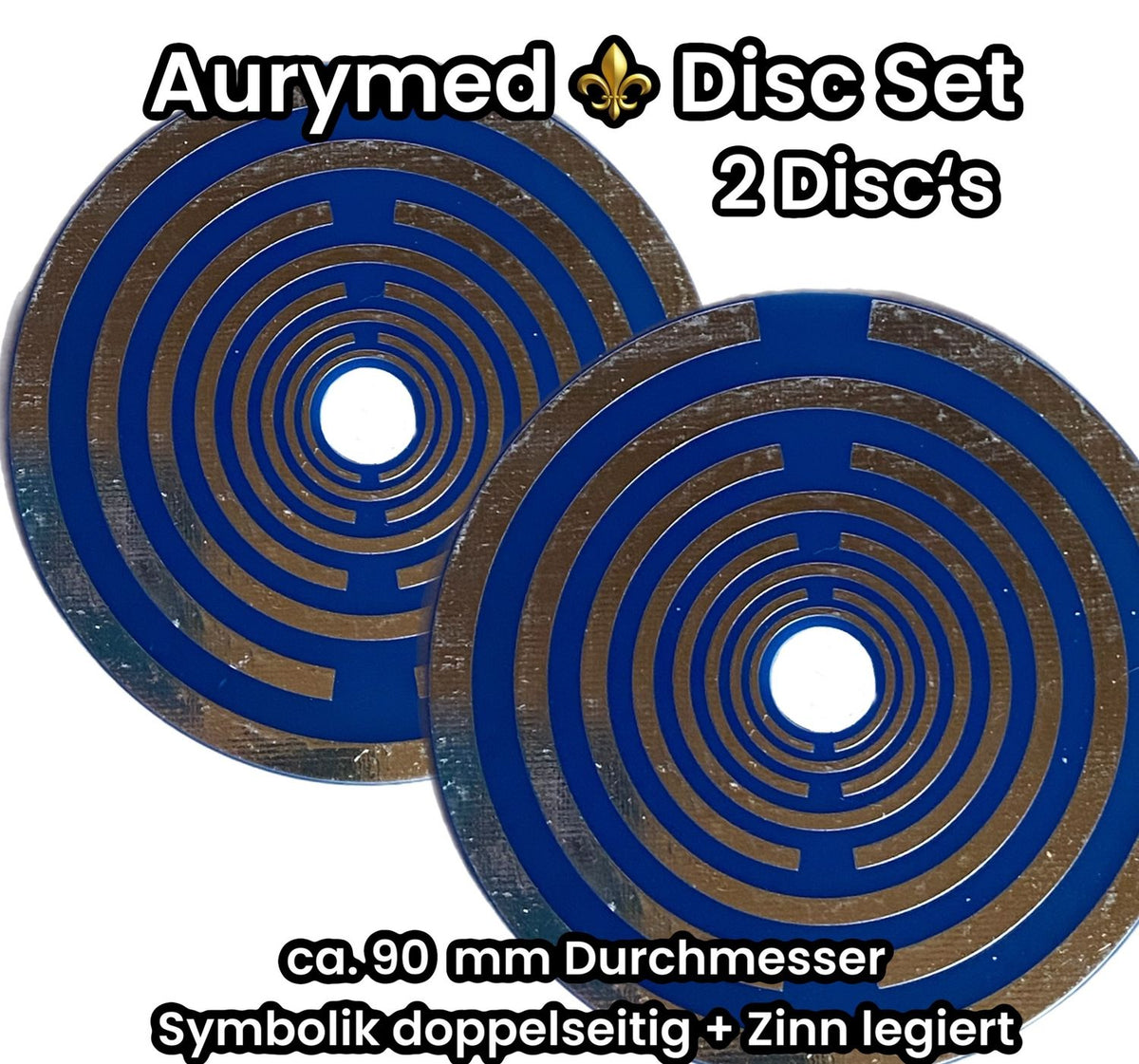 90 mm Disc 2er-Set – Lakhovsky MWO – ohne PLA-Halter / zinnlegiert / blau – Produktansicht 1