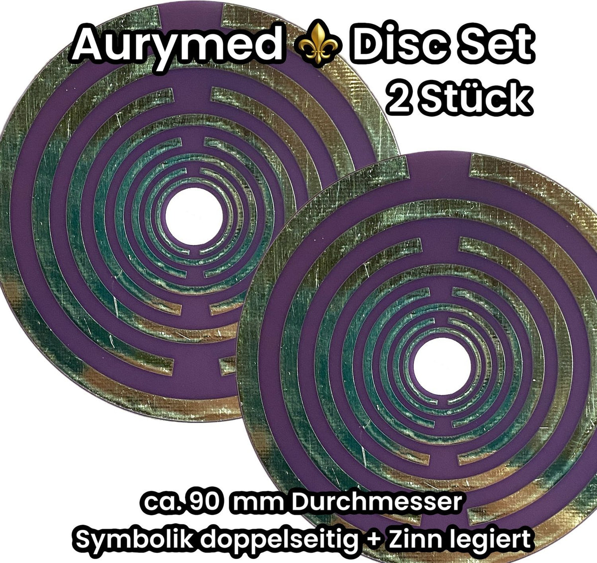 90 mm Disc 2er-Set – Lakhovsky MWO – 12-mm-Loch / zinnlegiert / flieder lila / lila – Produktansicht 1