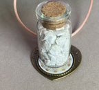 Amulett – bronzefarben, Lakhovsky MWOn Symbol, Disc in weiß 25 mm, goldlegiert, kupferunterlegt – Produktansicht 1