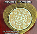 Amulett – bronzefarben, Lakhovsky MWOn Symbol, Disc in weiß 25 mm, goldlegiert, kupferunterlegt – Produktansicht 1