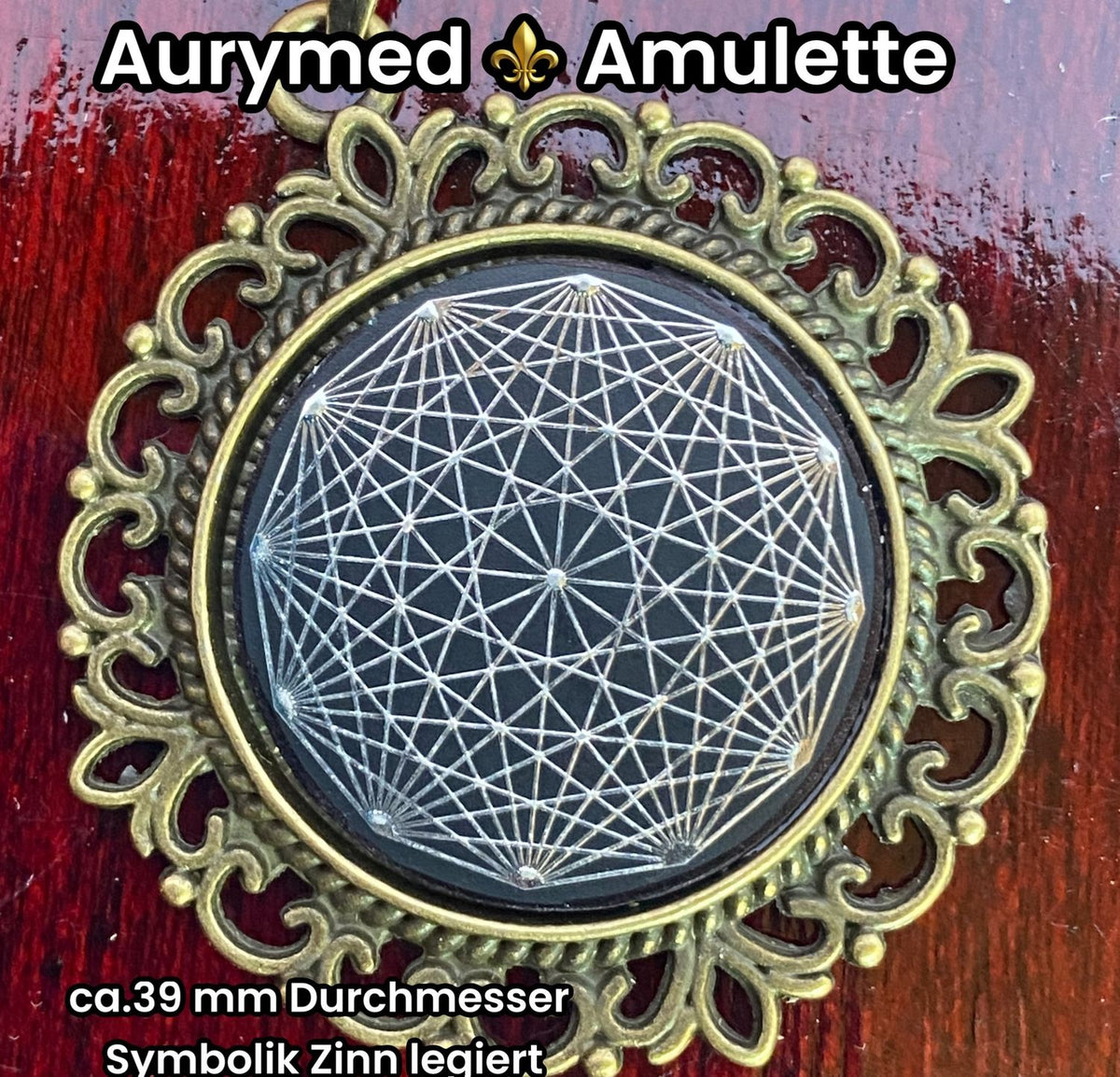 Amulett – Lakhovsky MWO – 25 mm / zinnlegiert / schwarz – Produktansicht 1