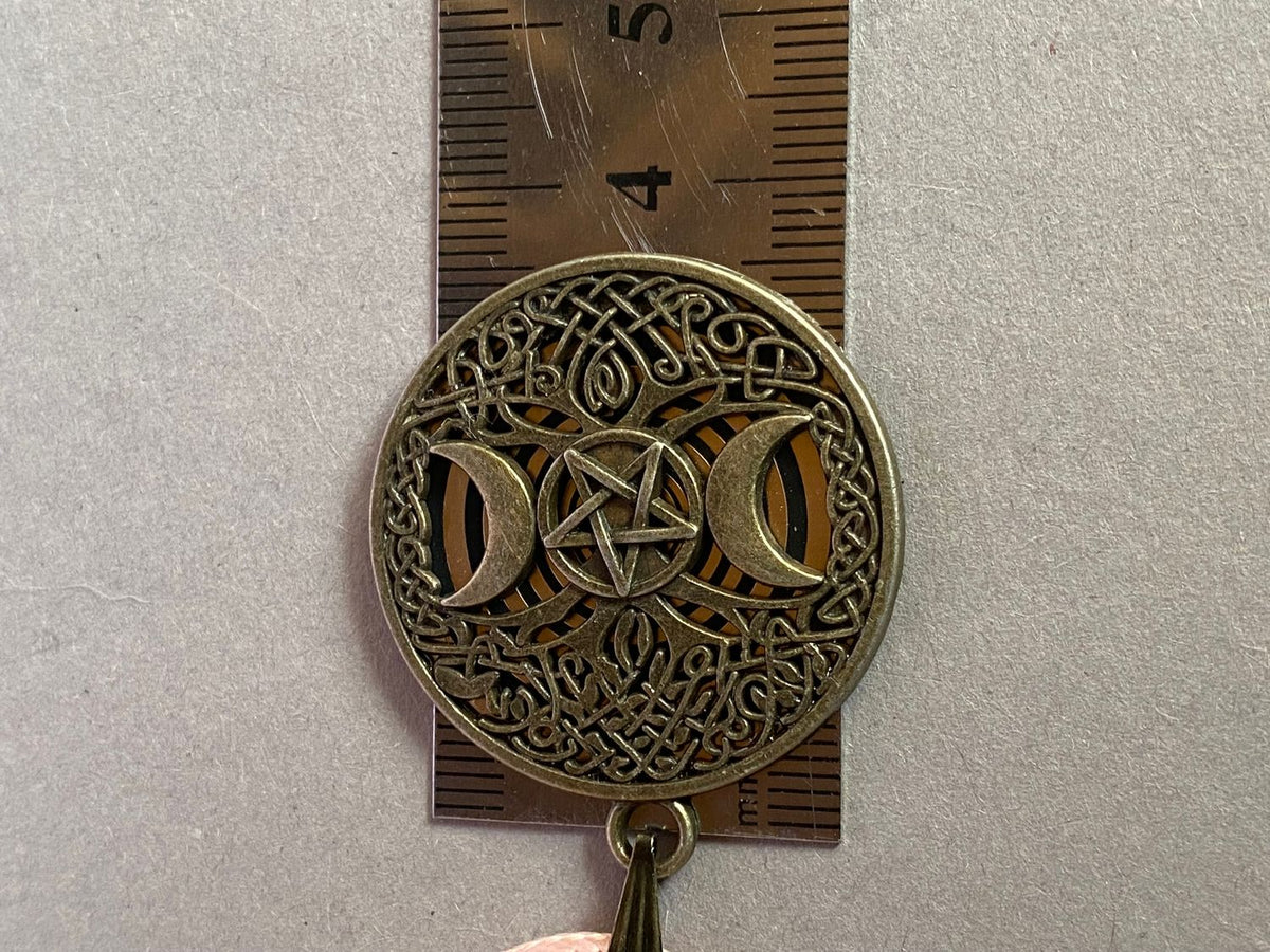 Amulett – bronzefarben, Wicca, Lakhovsky MWO, Disc in schwarz, goldlegiert, kupferunterlegt – Produktansicht 1