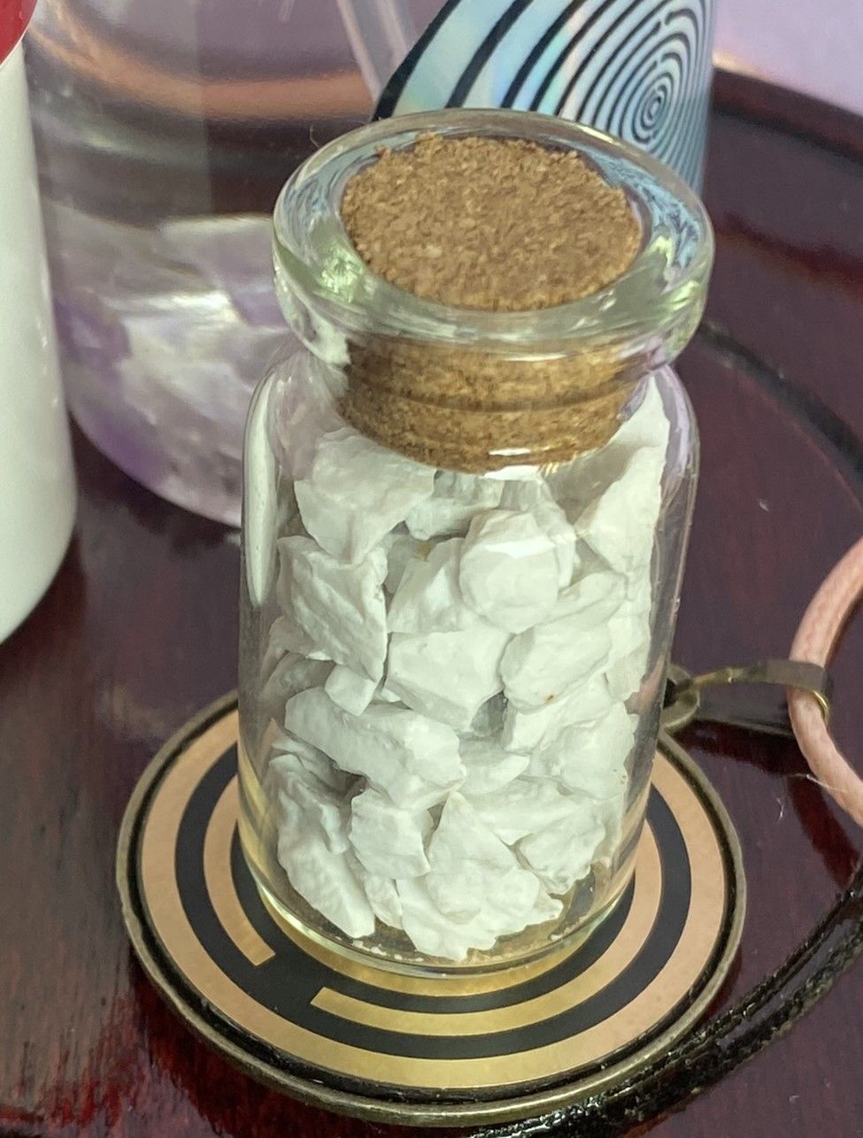 Amulett – bronzefarben, Wicca, Lakhovsky MWO, Disc in schwarz, goldlegiert, kupferunterlegt – Produktansicht 1