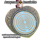 Amulett – bronzefarben, Herz, Lakhovsky MWO, Disc in weiß, goldlegiert, kupferunterlegt – Produktansicht 1