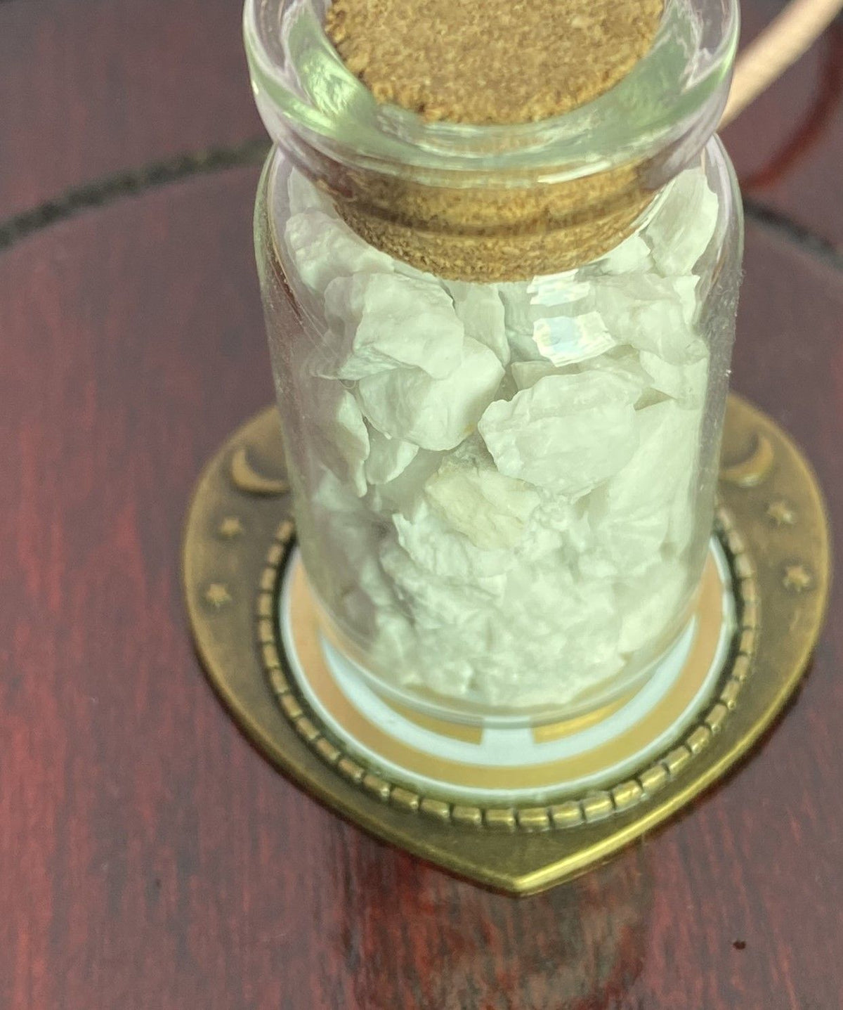 Amulett – bronzefarben, Herz, Lakhovsky MWO, Disc in weiß, goldlegiert, kupferunterlegt – Produktansicht 1