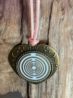 Amulett – bronzefarben, Herz, Lakhovsky MWO, Disc in weiß, goldlegiert, kupferunterlegt – Produktansicht 1