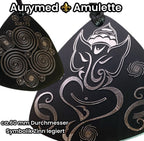 Amulett – Disc – Ganesha der Glücksbote+ die – 69 mm / zinnlegiert / schwarz – Produktansicht 1