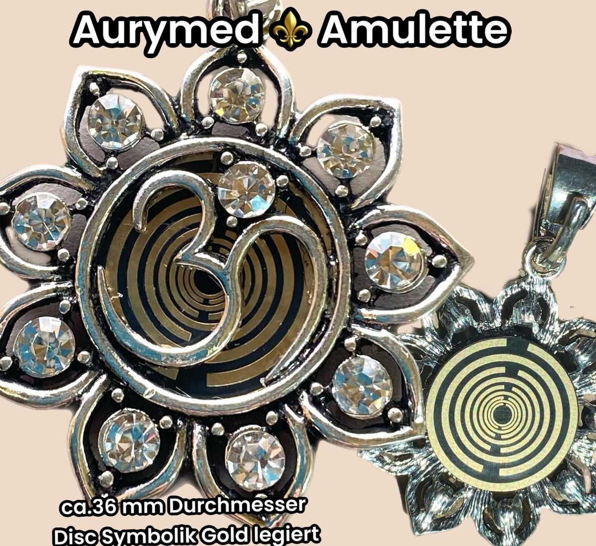 Amulett – Lotus Glitzer – Lakhovsky MWO – Lakhovsky MWO + Lotus – nachtschwarz – Produktansicht 1