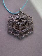 Amulett – Merkaba Kreis – Lakhovsky MWO – Lakhovsky MWO + Merkaba – nachtschwarz – Produktansicht 1