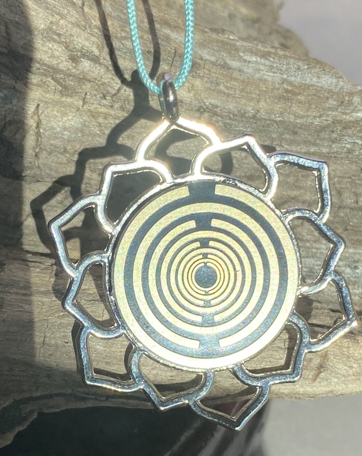 Amulett – Merkaba Kreis – Lakhovsky MWO – Lakhovsky MWO + Merkaba – nachtschwarz – Produktansicht 1