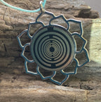 Amulett – Merkaba Kreis – Lakhovsky MWO – Lakhovsky MWO + Merkaba – nachtschwarz – Produktansicht 1