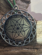 Amulett – Sri Yantra – Vector Equilibrium+ – Sri Yantra + Vector Equilibrium – nachtschwarz – Produktansicht 1