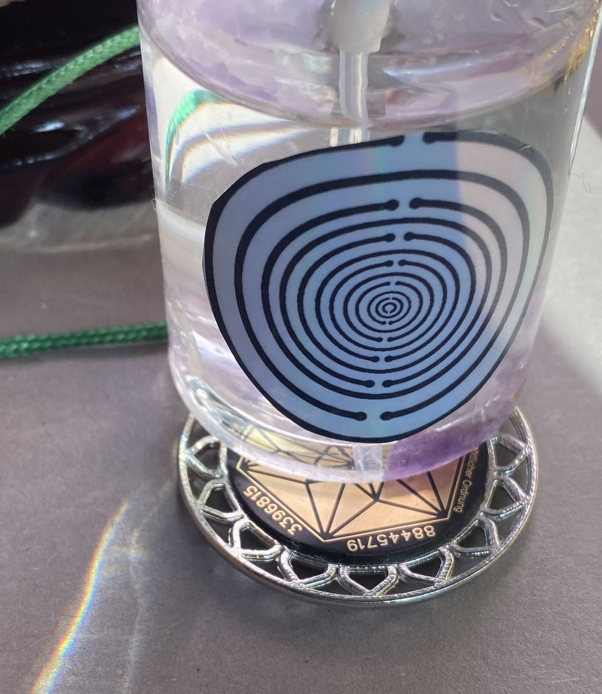 Amulett – Sri Yantra – Vector Equilibrium+ – Sri Yantra + Vector Equilibrium – nachtschwarz – Produktansicht 1