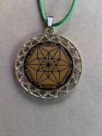 Amulett – Sri Yantra – Vector Equilibrium+ – Sri Yantra + Vector Equilibrium – nachtschwarz – Produktansicht 1