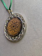 Amulett – Sri Yantra – Vector Equilibrium+ – Sri Yantra + Vector Equilibrium – nachtschwarz – Produktansicht 1