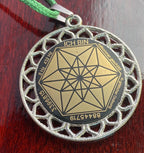 Amulett – Sri Yantra – Vector Equilibrium+ – Sri Yantra + Vector Equilibrium – nachtschwarz – Produktansicht 1
