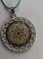 Amulett – Sri Yantra – Vector Equilibrium+ – Sri Yantra + Vector Equilibrium – nachtschwarz – Produktansicht 1