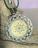 Amulett – Sri Yantra – Vector Equilibrium+ – Sri Yantra + Vector Equilibrium – nachtschwarz – Produktansicht 1