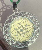 Amulett – Sri Yantra – Vector Equilibrium+ – Sri Yantra + Vector Equilibrium – nachtschwarz – Produktansicht 1