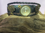 Armband-mehrsträngig, Baum des Lebens, schwarz, Symbol Lakhovsky MWO Schwingkreis Oszillator Antenne (stromlos), weiße Disc g