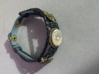 Armband-mehrsträngig, Baum des Lebens, schwarz, Symbol Lakhovsky MWO Schwingkreis Oszillator Antenne (stromlos), weiße Disc g