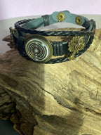 Armband-mehrsträngig, Baum des Lebens, schwarz, Symbol Lakhovsky MWO Schwingkreis Oszillator Antenne (stromlos), weiße Disc g