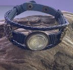 Armband-mehrsträngig, Baum des Lebens, schwarz, Symbol Lakhovsky MWO Schwingkreis Oszillator Antenne (stromlos), weiße Disc g