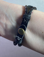 Armband-mehrsträngig, Baum des Lebens, schwarz, Symbol Lakhovsky MWO Schwingkreis Oszillator Antenne (stromlos), weiße Disc g