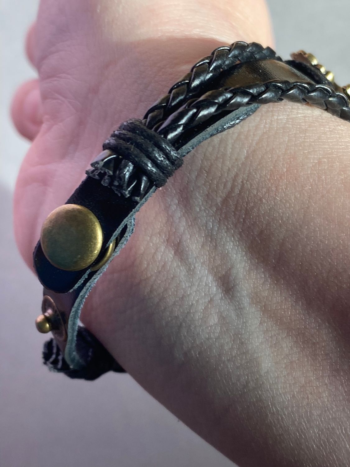 Armband-mehrsträngig, Baum des Lebens, schwarz, Symbol Lakhovsky MWO Schwingkreis Oszillator Antenne (stromlos), weiße Disc g