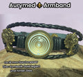 Armband-mehrsträngig, Baum des Lebens, schwarz, Symbol Lakhovsky MWO Schwingkreis Oszillator Antenne (stromlos), weiße Disc g