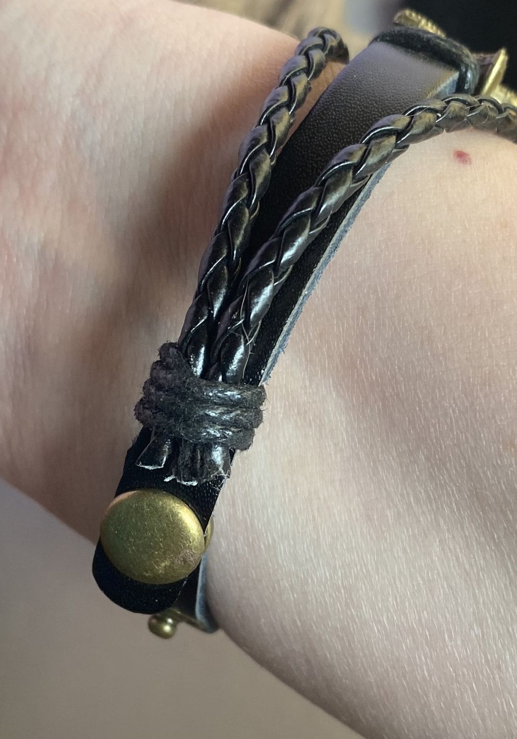 Armband-mehrsträngig, Baum des Lebens, schwarz, Symbol Lakhovsky MWO Schwingkreis Oszillator Antenne (stromlos), weiße Disc g