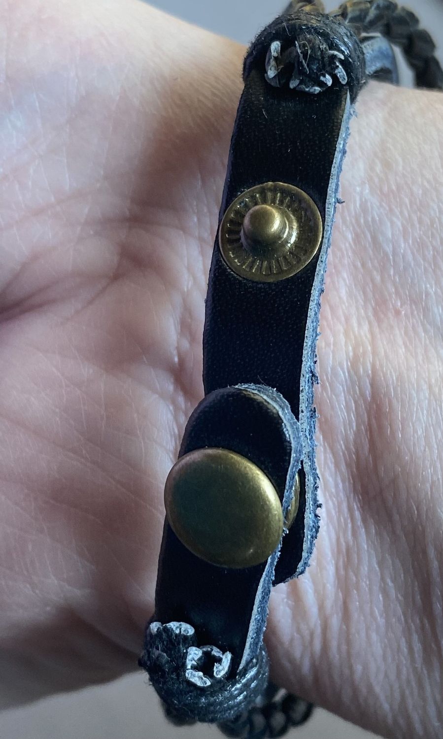 Armband-mehrsträngig, Baum des Lebens, schwarz, Symbol Lakhovsky MWO Schwingkreis Oszillator Antenne (stromlos), weiße Disc g