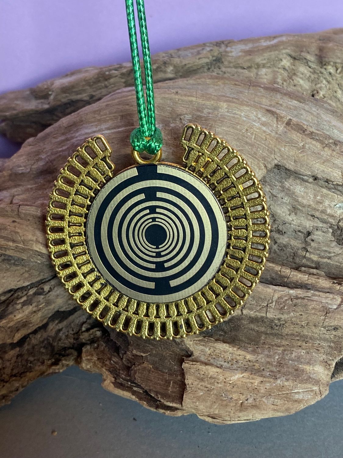 Amulett – bronzefarben, Sri Yantra – Lakhovsky MWO – Produktansicht 1