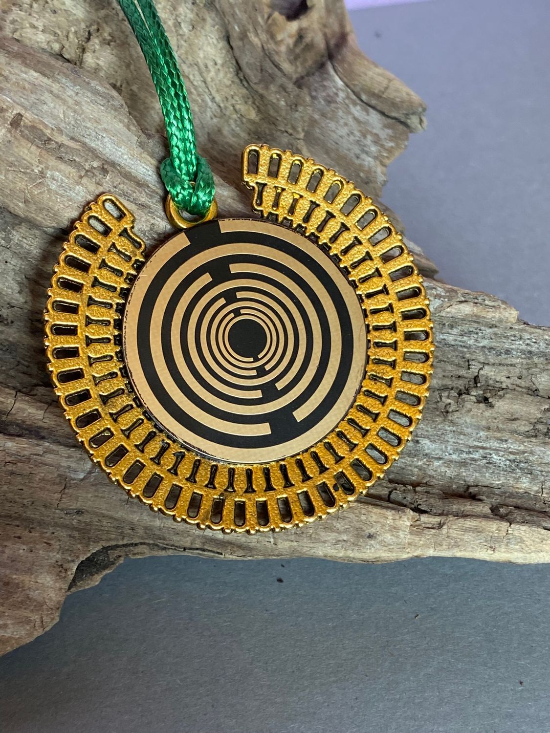 Amulett – bronzefarben, Sri Yantra – Lakhovsky MWO – Produktansicht 1