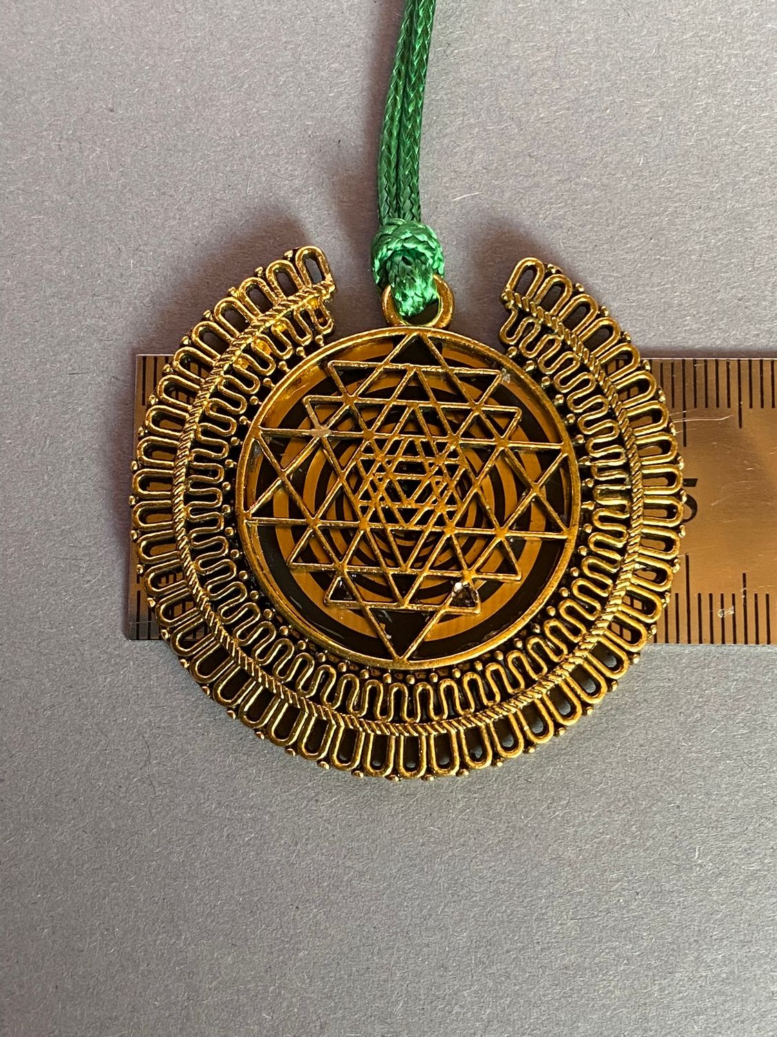 Amulett – bronzefarben, Sri Yantra – Lakhovsky MWO – Produktansicht 1