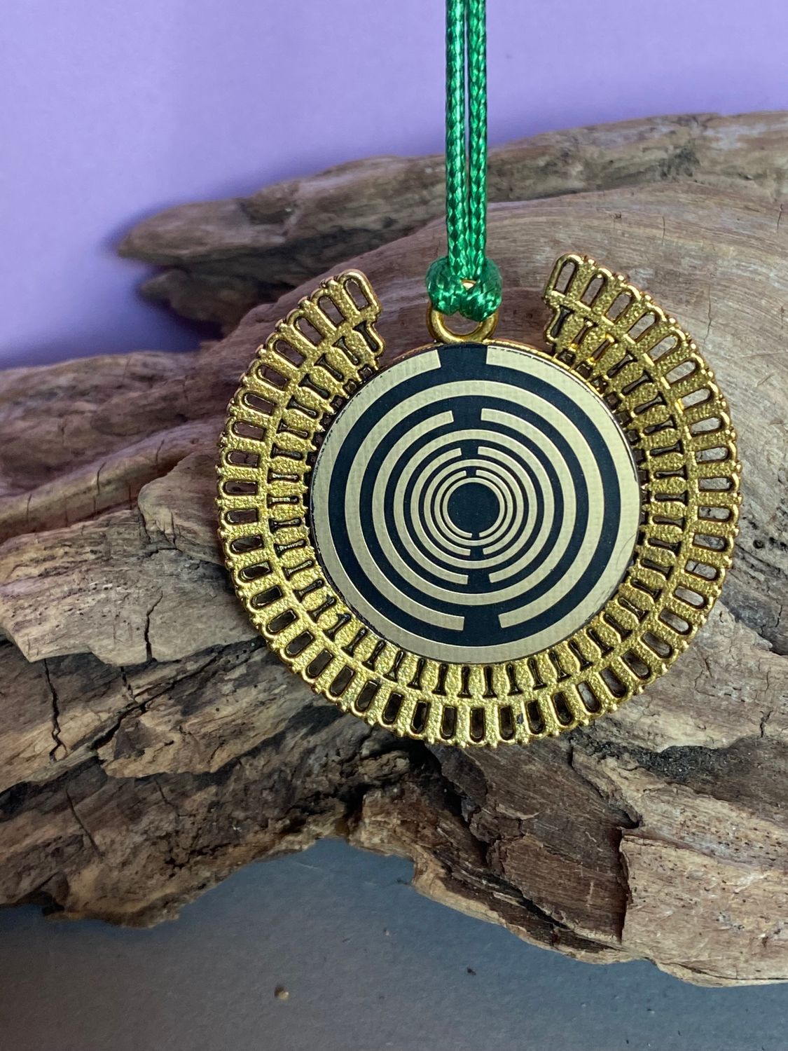 Amulett – bronzefarben, Sri Yantra – Lakhovsky MWO – Produktansicht 1