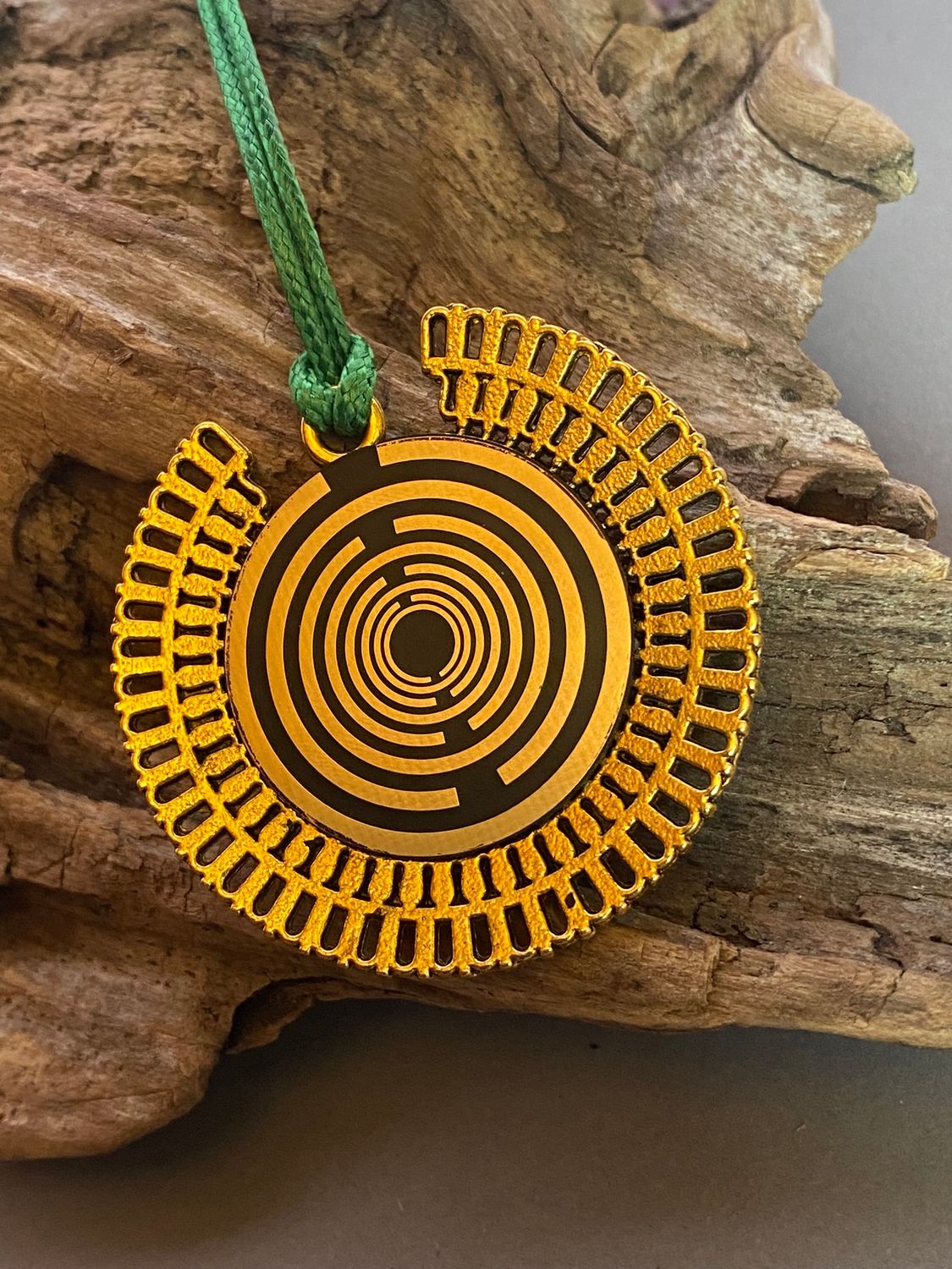 Amulett – bronzefarben, Sri Yantra – Lakhovsky MWO – Produktansicht 1